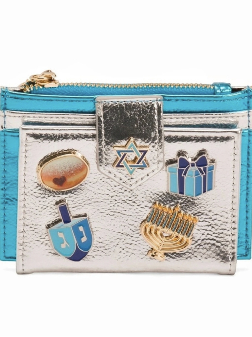 💙▪️Betsey Johnson ▪️Mazel Tov Wallet Blue & Silver